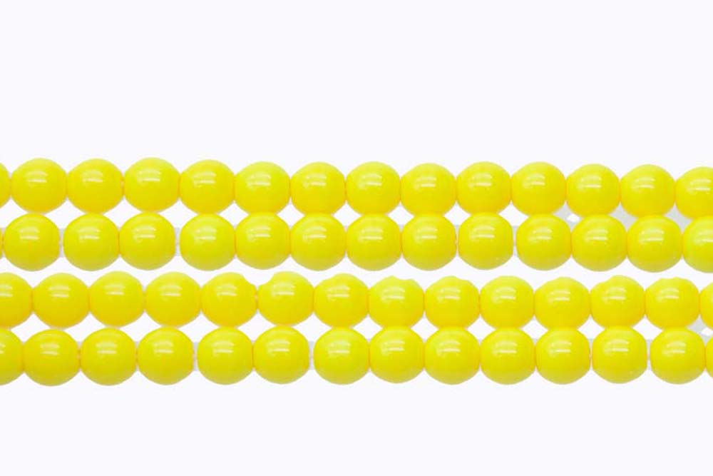 6RD122R: CZ Round Opaque Lemon Yellow 6mm - 50PC