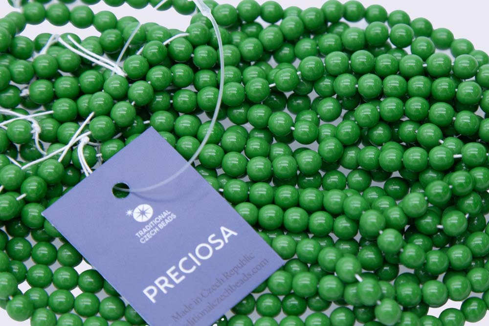 6RD183R: CZ Round Opaque Green 6mm - 50 PC