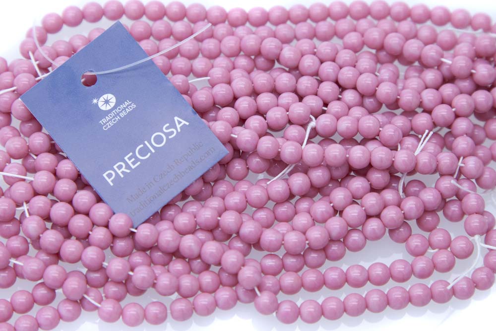6RD192R: CZ Round Opaque Dusty Pink 6mm - 50 PC