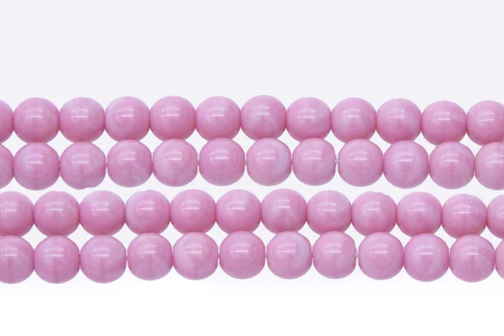 6RD192R: CZ Round Opaque Dusty Pink 6mm - 50PC