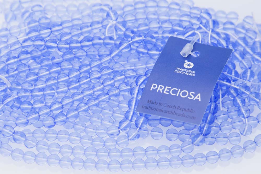 6RD272R: CZ Round Pale Sapphire 6mm - 50 Pc