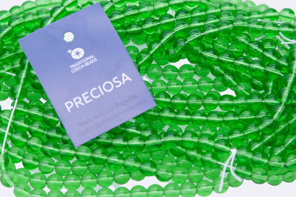 6RD282-AR: CZ Round Apple Green 6mm - 50 Pc