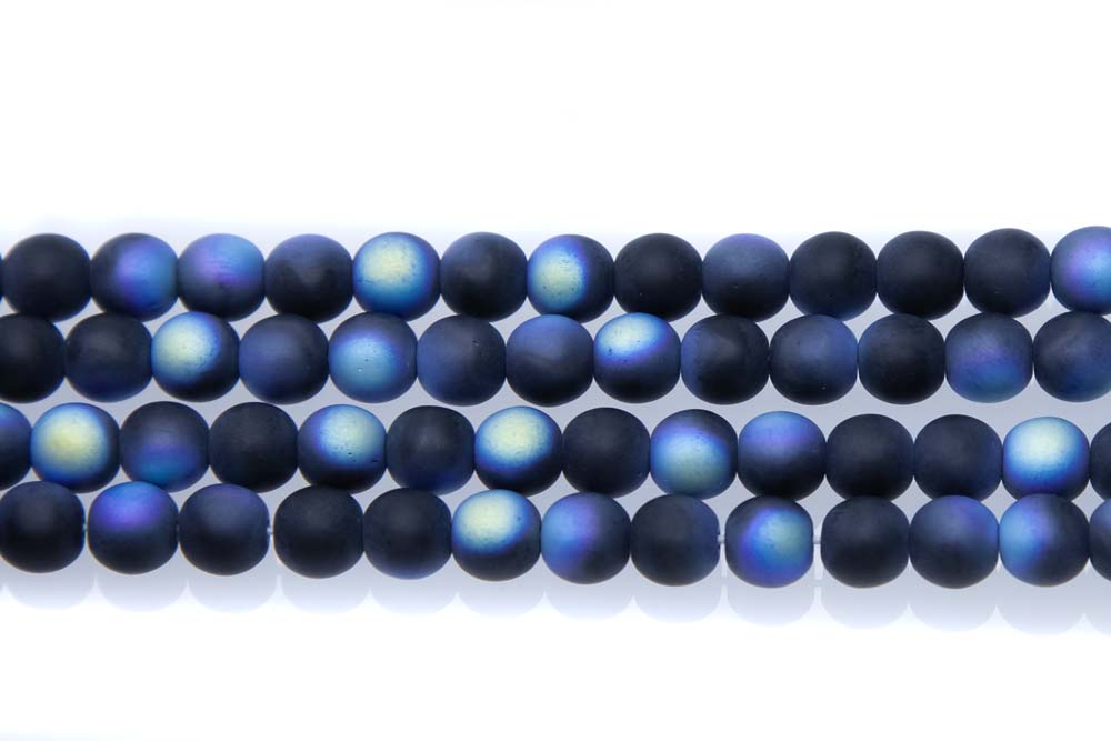 6RD509-MR: CZ Round Black AB Matte 6mm - 50PPK