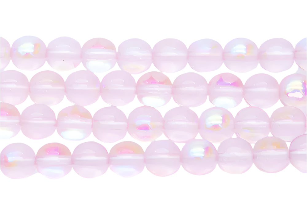 6RD591R: CZ Round Pink Aurora Borealis 6mm - 50Pc