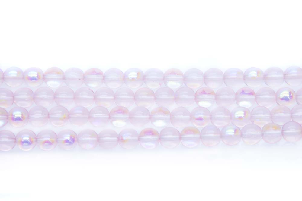 6RD591R: CZ Round Pink Aurora Borealis 6mm - 50Pc