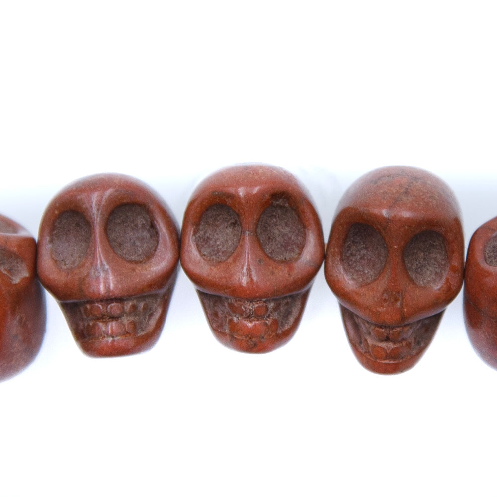 6ST50-CO: 14x10mm Coffee Magnesite Skull Beads 15.5"