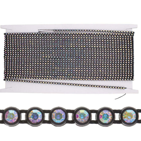 73RH512-BK: PL Rhinestone Banding SS8 Cry AB Black - 10MTR