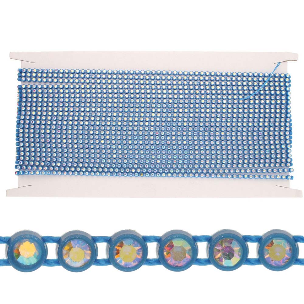 73RH512-BL: PL Rhinestone Banding ss8 Cry AB Blue - 10MTR