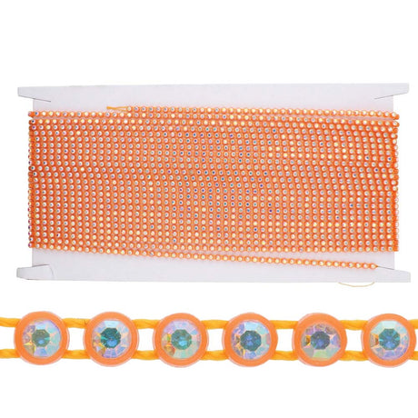73RH512-OR: PL Rhinestone Banding SS8 Cry AB ORANGE - 10MTR