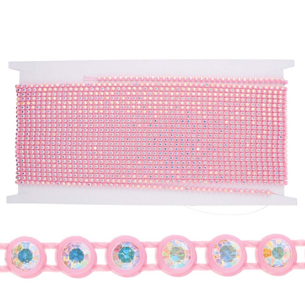 73RH512-PK: PL Rhinestone Banding ss8 Cry AB PINK - 10MTR