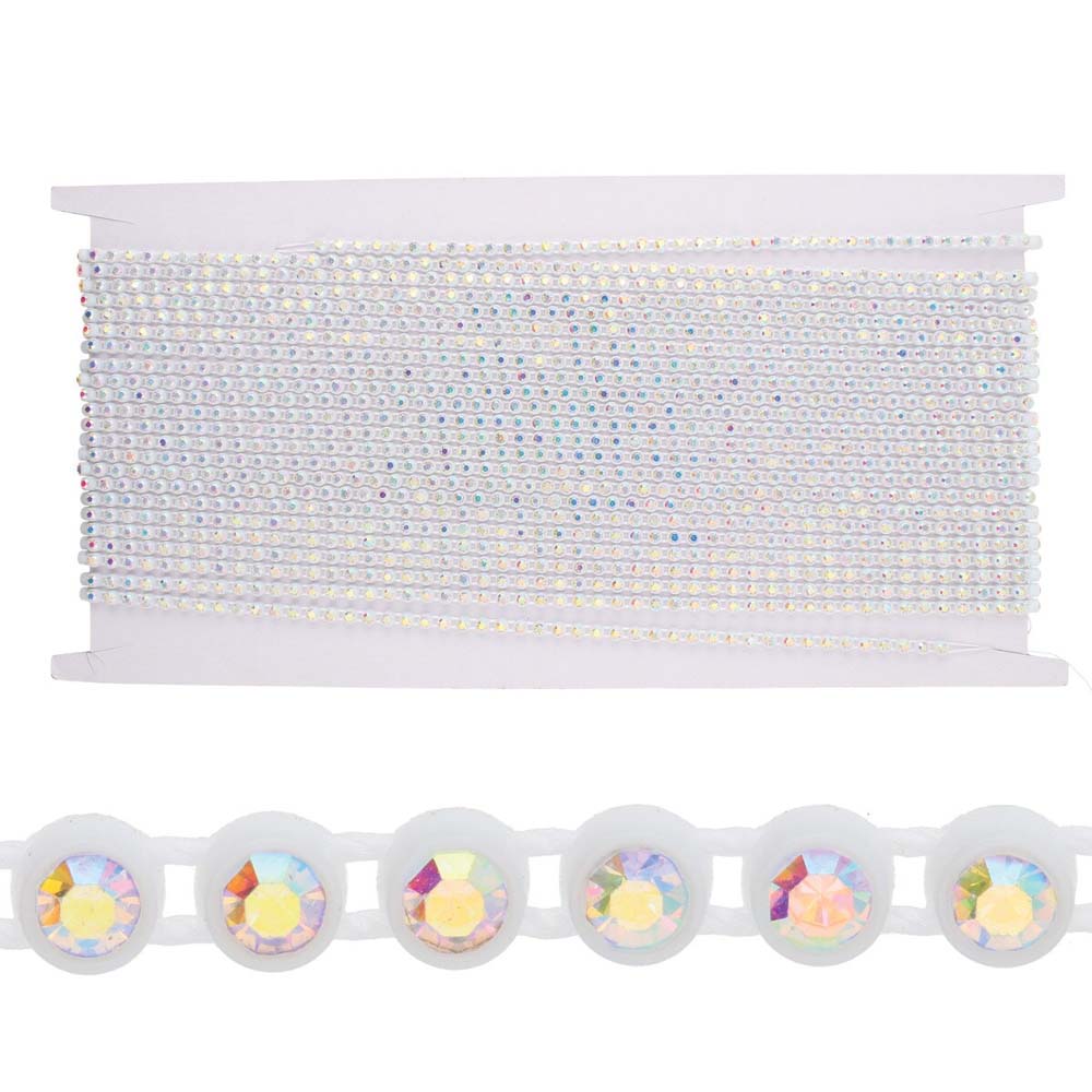 73RH512-WH: PL Rhinestone Banding ss8 Cry AB White - 10MTR