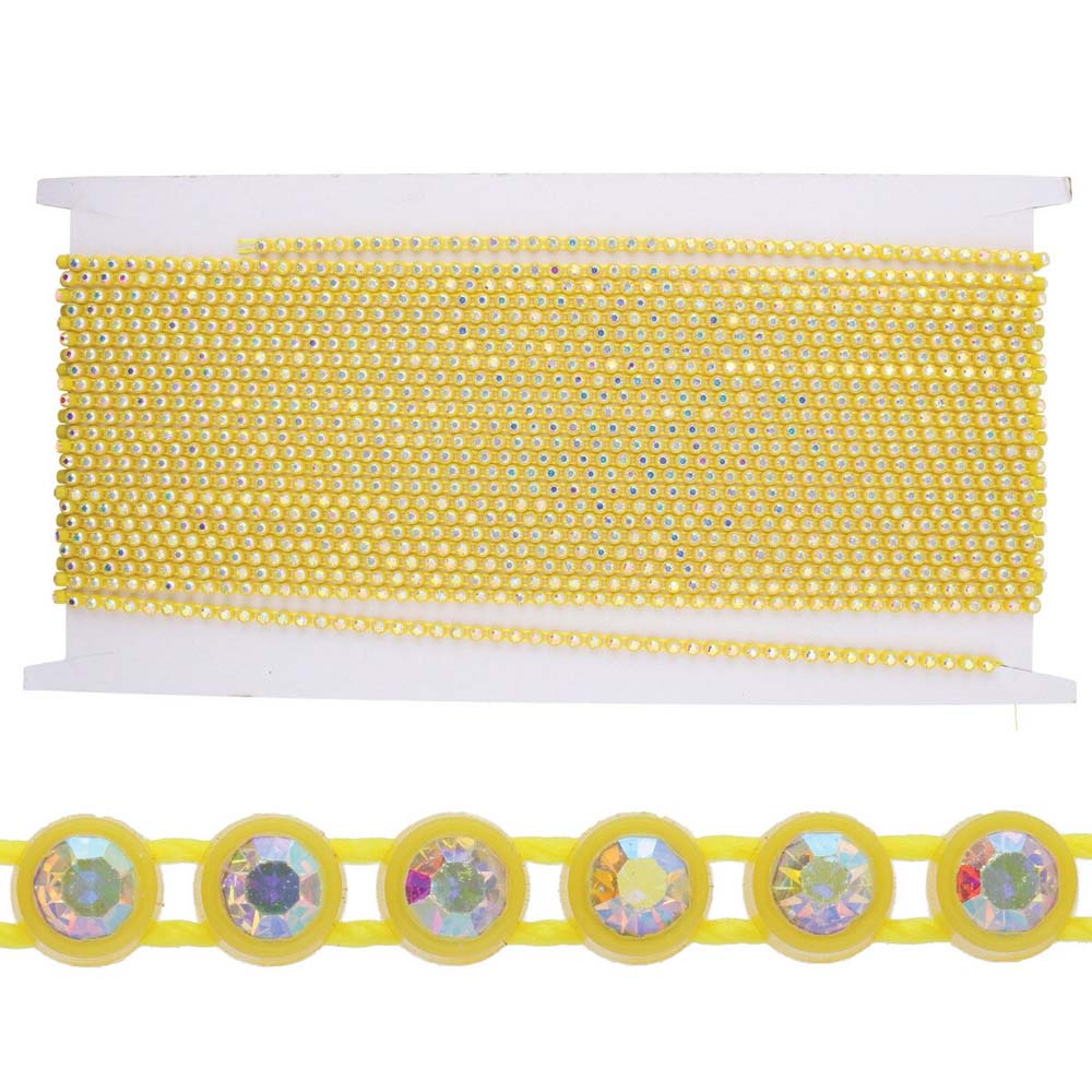73RH512-YL: PL Rhinestone Banding ss8 Cry AB Yellow - 10MTR