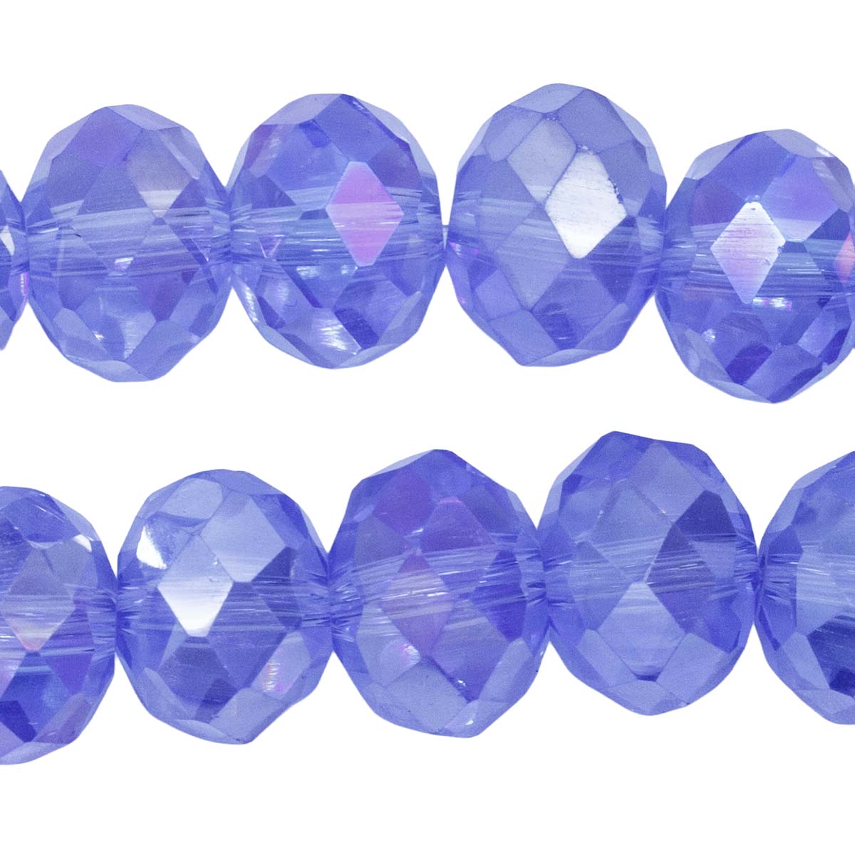 78CD572: Crystal Round Rondelle LT Sapphire AB 8x12mm 46