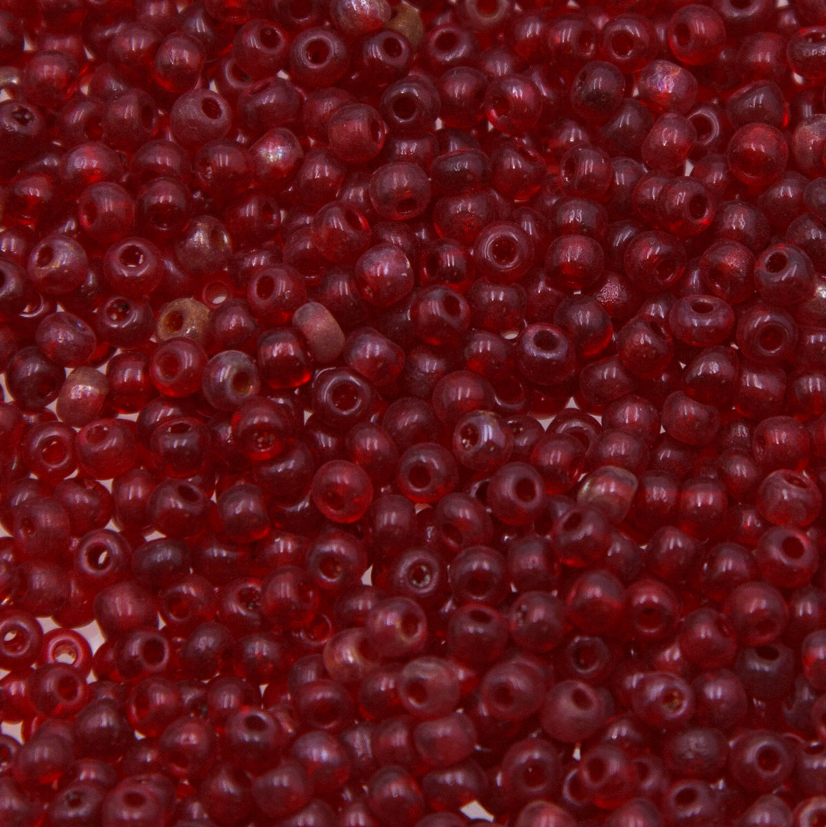 7SV246-2: Vintage Venetian Seed Bead Transparent Garnet #2 7/0 - 500 Grams