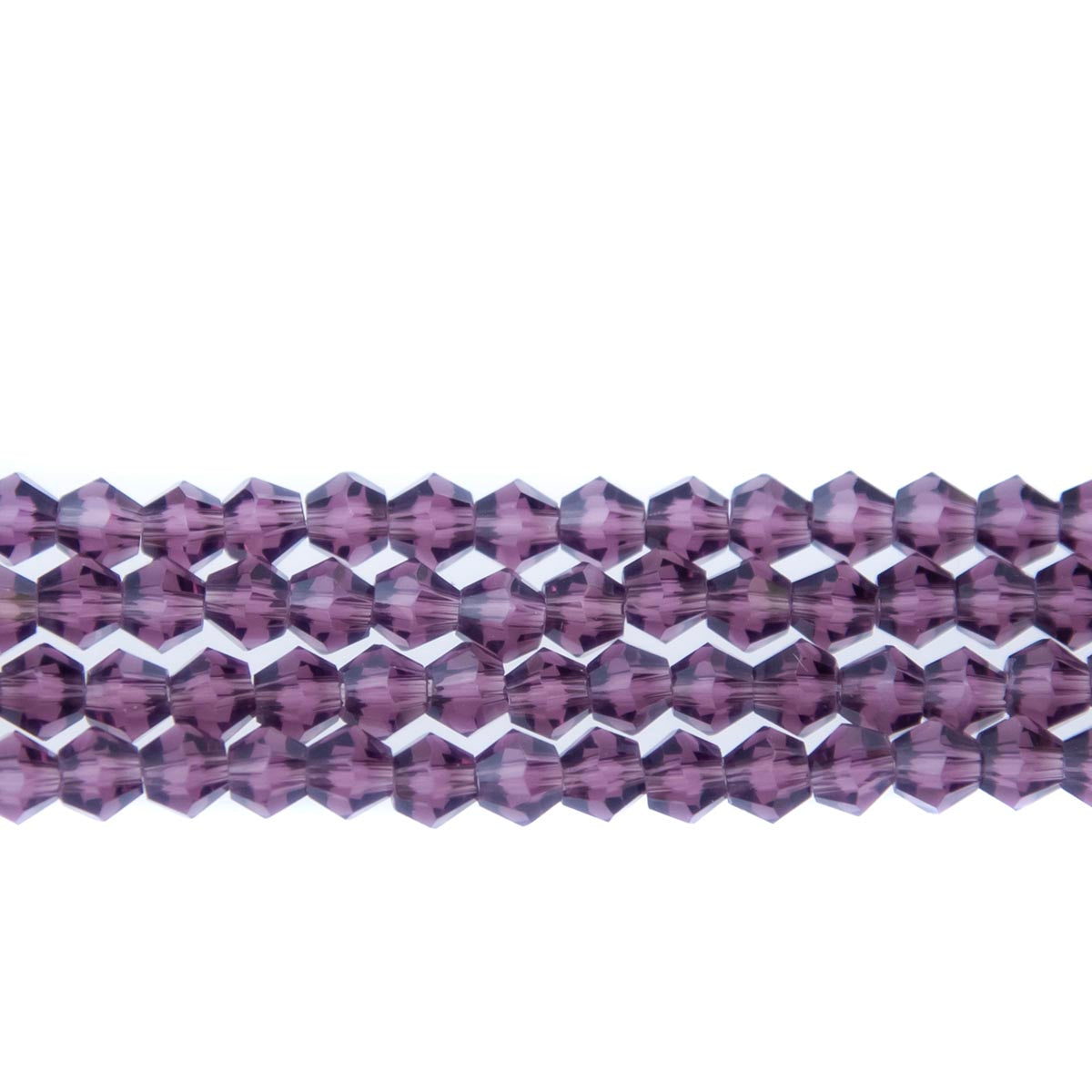 84CG298: 4mm Amethyst Glass Faceted Bicone