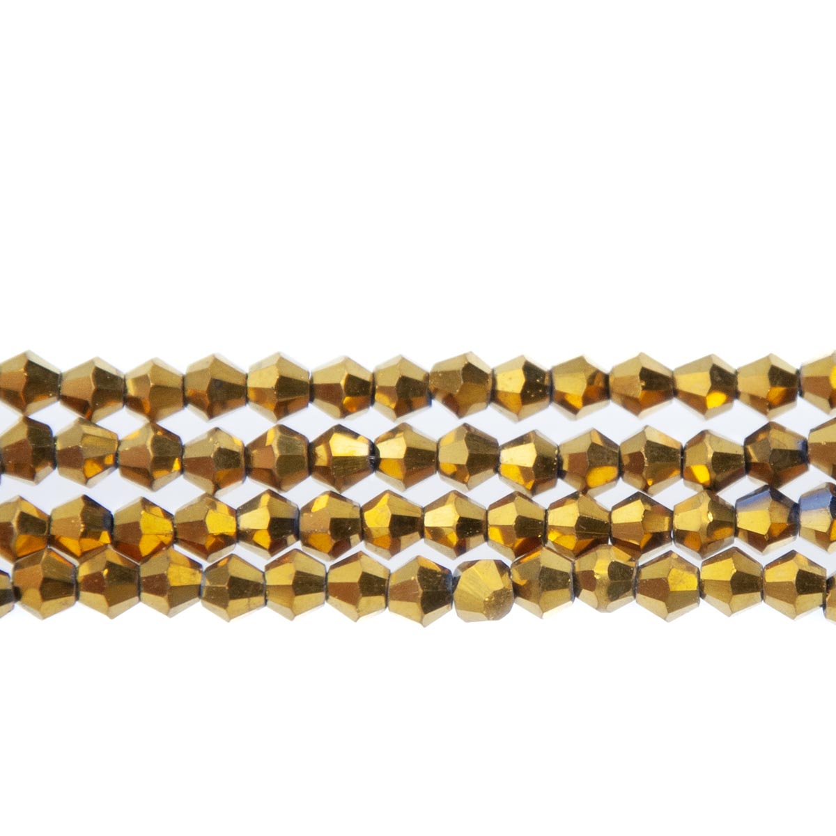 84CG853: 4mm Metallic Gold Glass Faceted Bicone