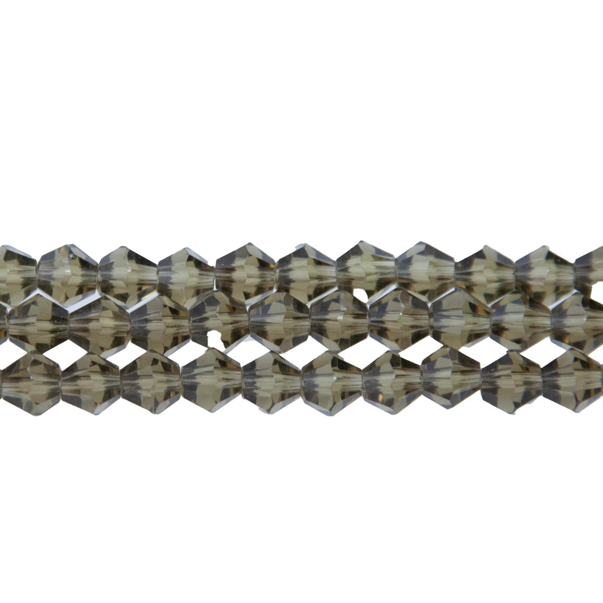 86CG257: 6mm Smoky Glass Faceted Bicone