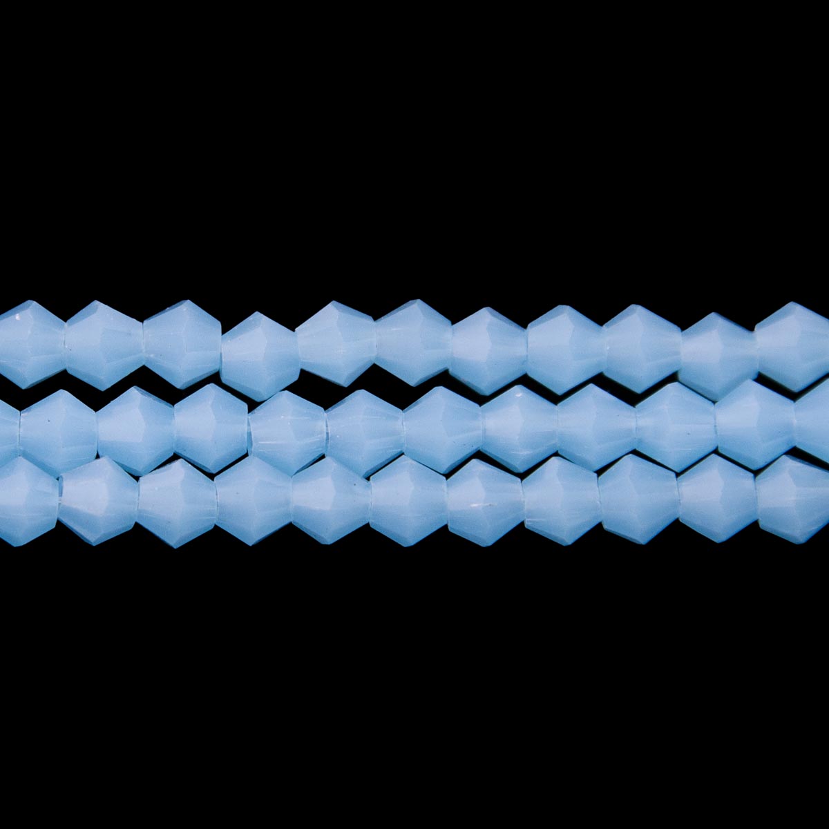 86CG260: 6mm Aqua Opal Glass Faceted Bicone