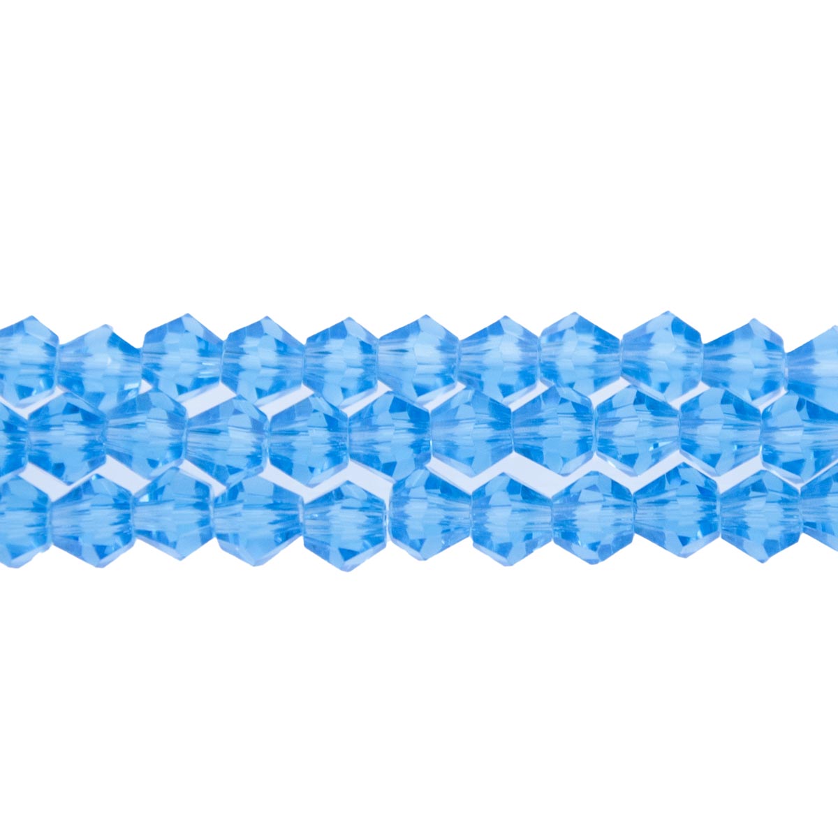 86CG264: 6mm Aquamarine Glass Faceted Bicone