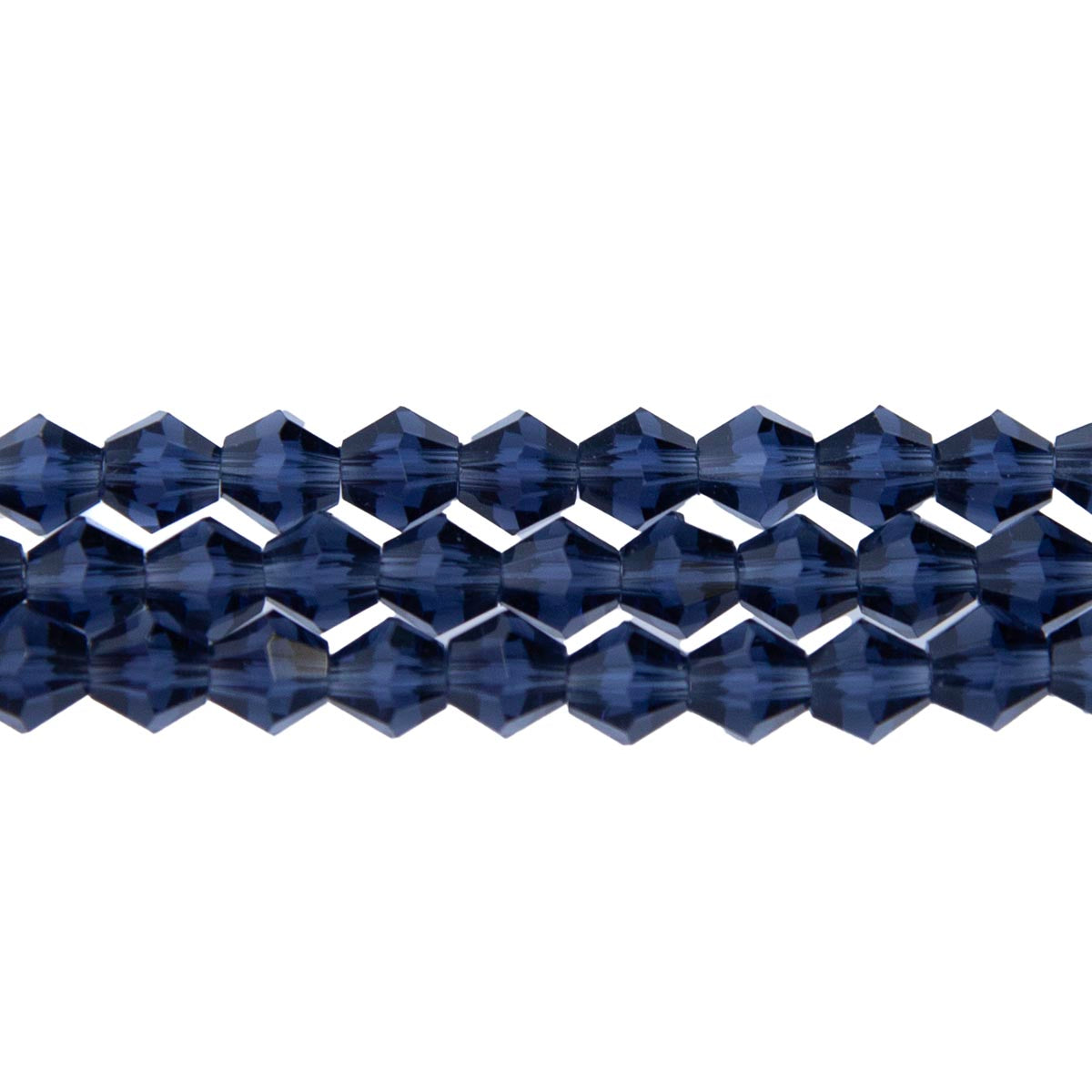 86CG269: 6mm Midnight Blue Glass Faceted Bicone