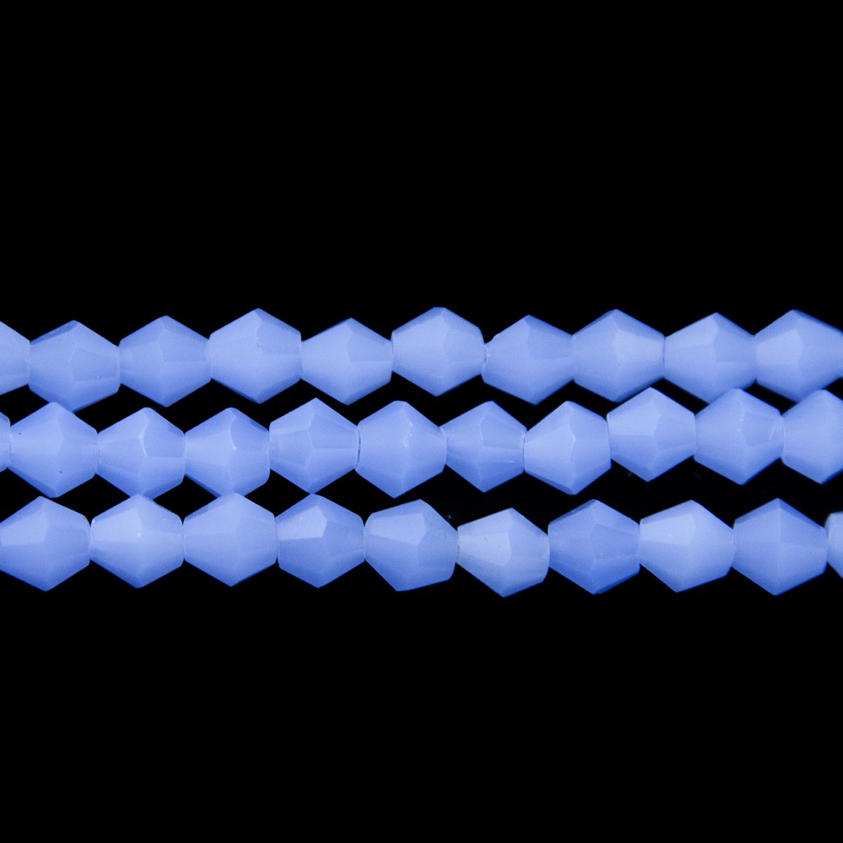 86CG270: 6mm Blue Opal Glass Faceted Bicone