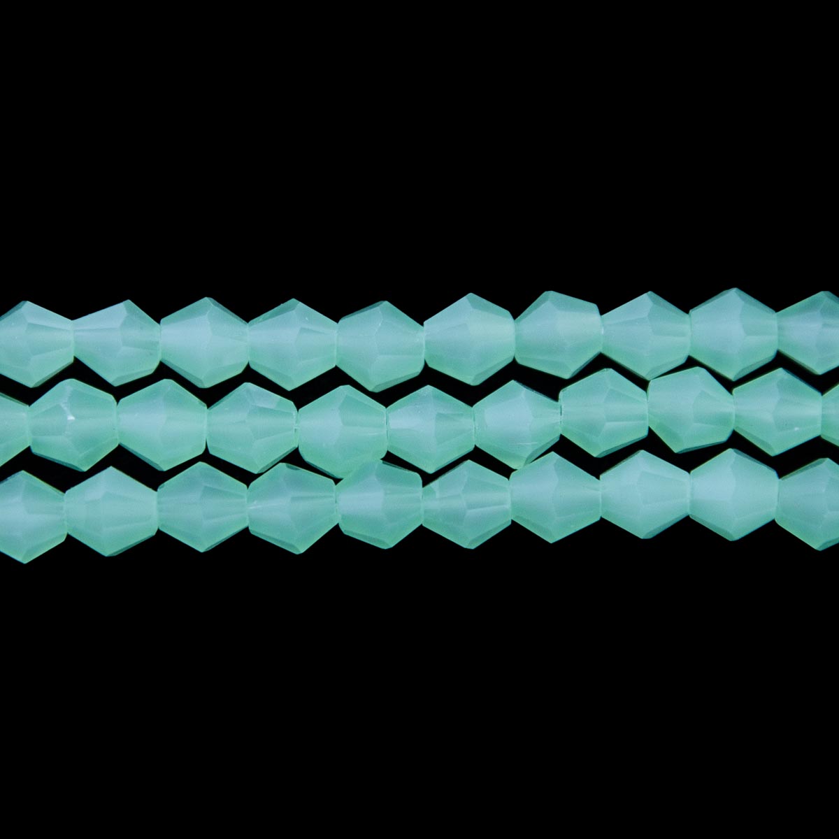 86CG280: 6mm Green Opal Glass Faceted Bicone