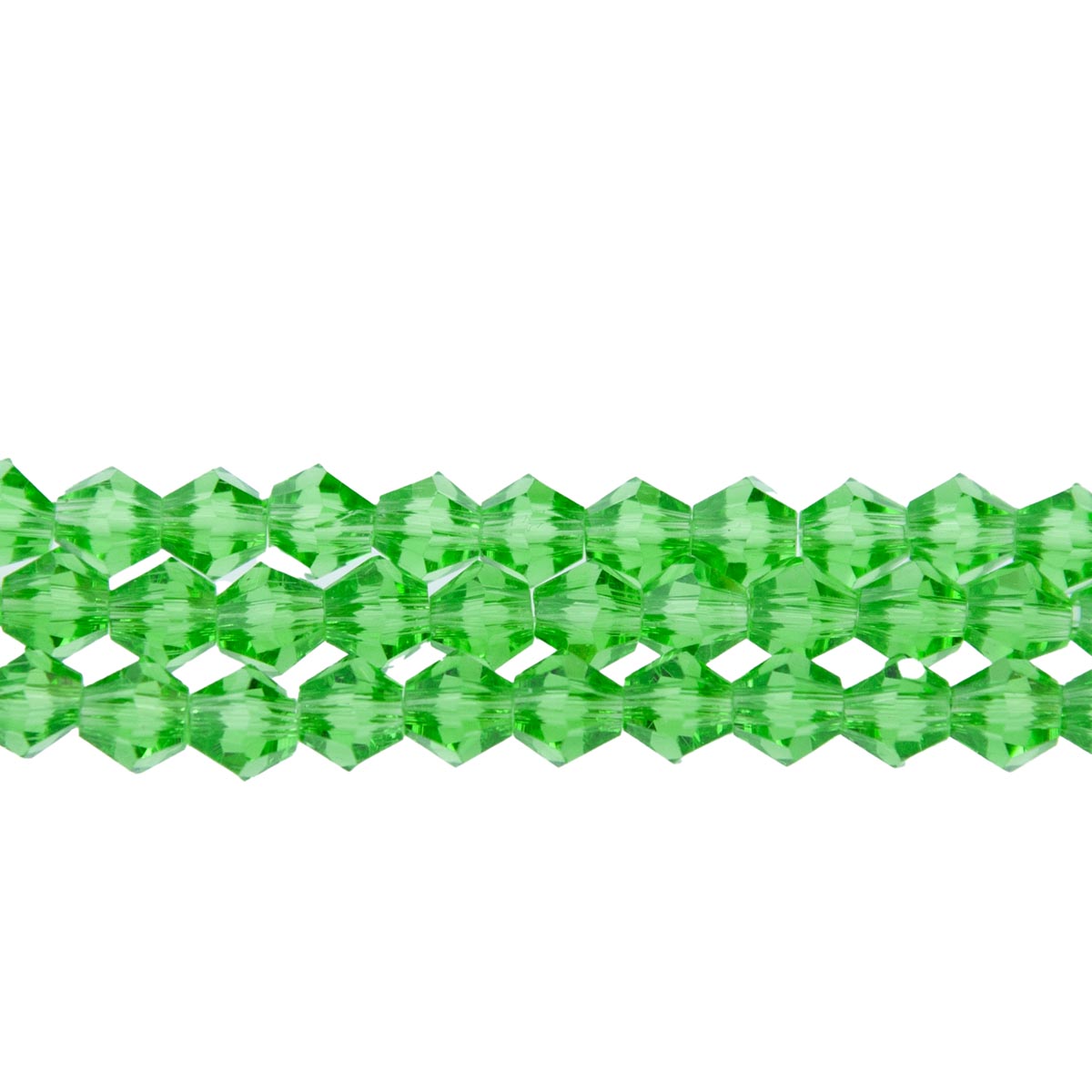 86CG286: 6mm Emerald Glass Faceted Bicone