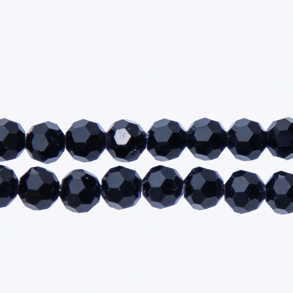 8CG109: 8mm Jet Black Faceted Round