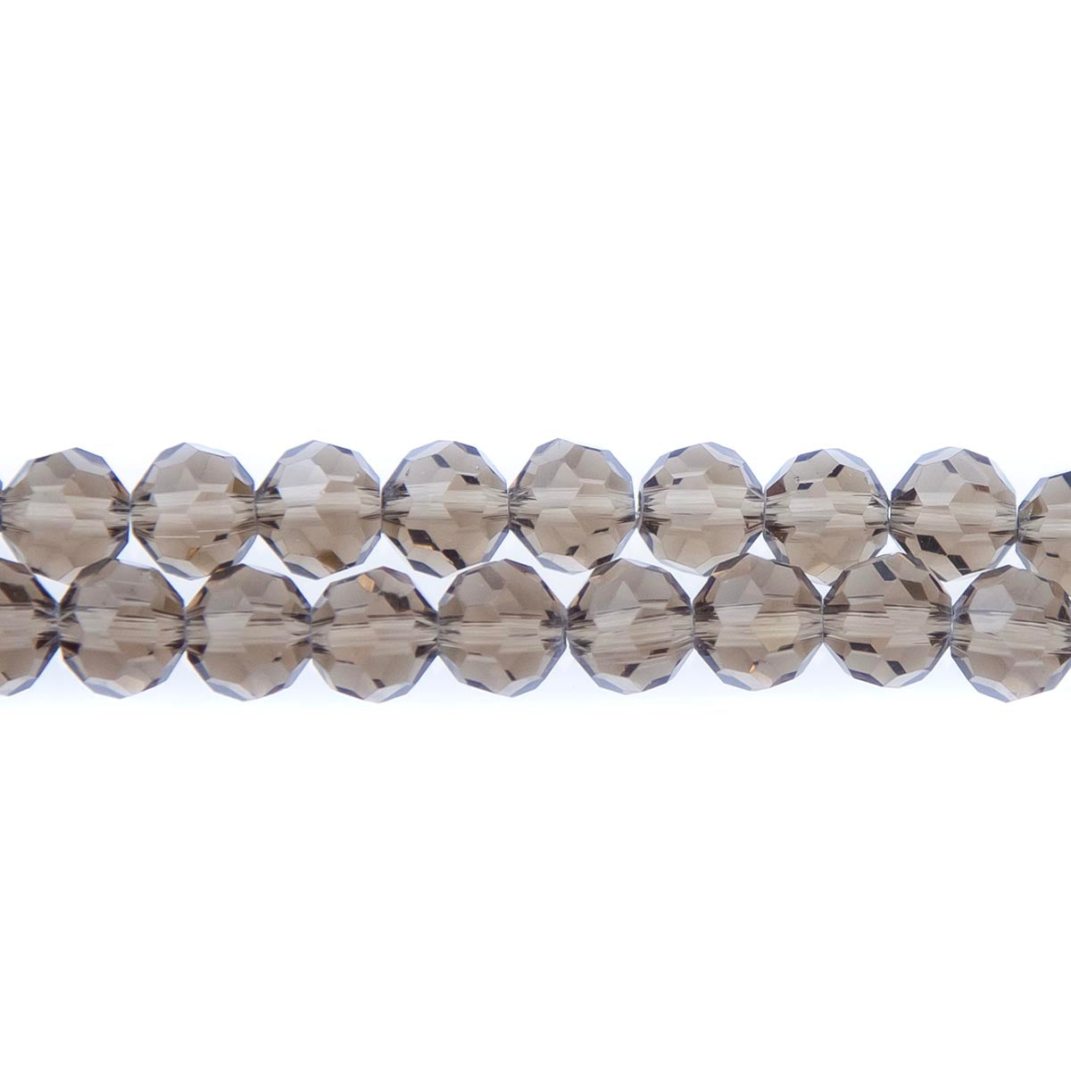 8CG257: 8mm Smoky Glass Faceted Round
