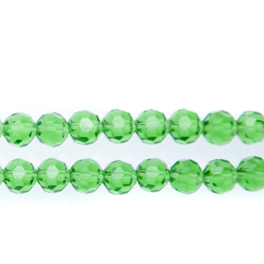 8CG286: 8mm Emerald Glass Faceted Round