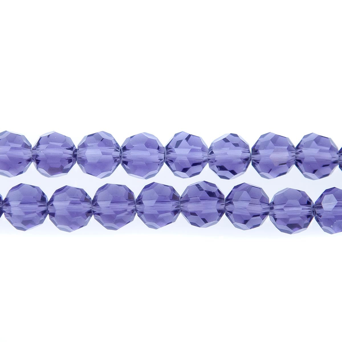 8CG298: 8mm Amethyst Glass Faceted Round