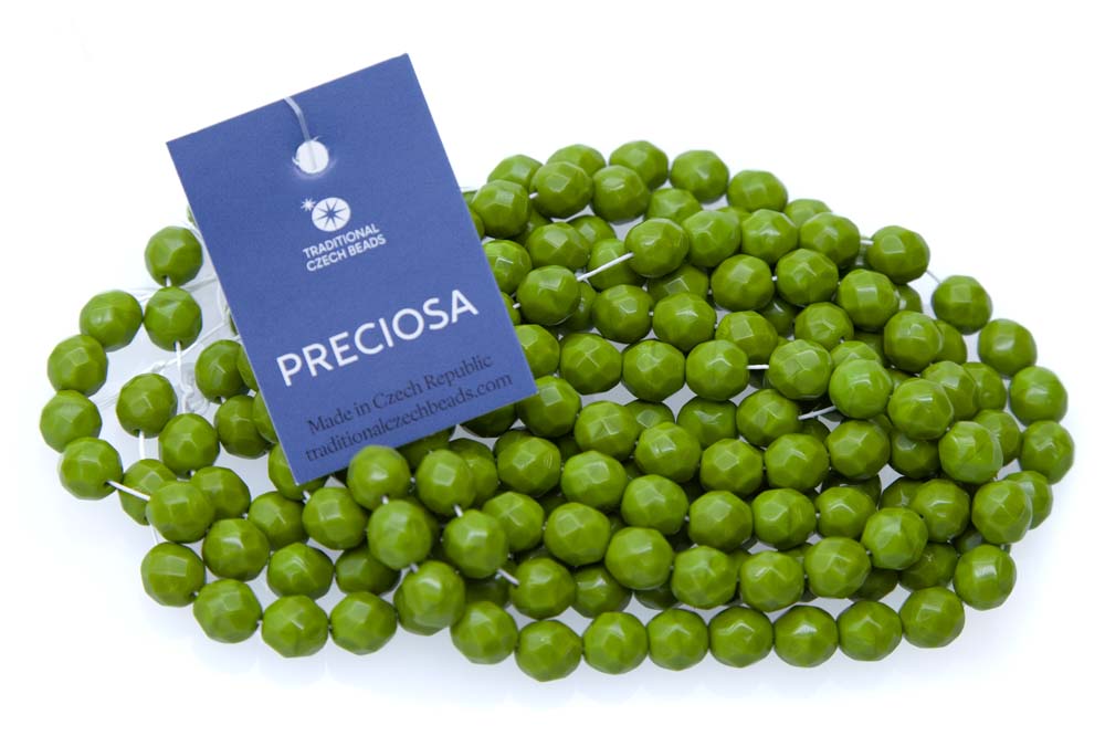 8FC183-OV: CZ FACET RD Opaque Olive Green 8mm 200PPK