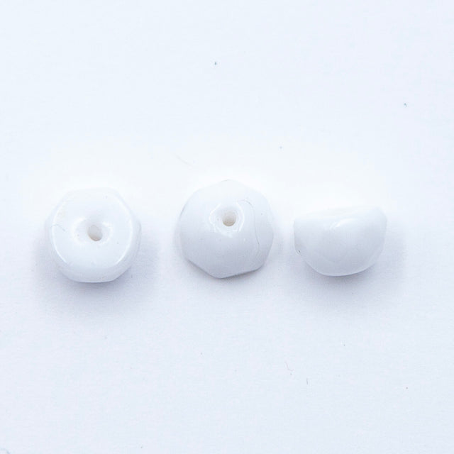 8HL112: CZ White Hill Bead 8mm 25 Pc Bag