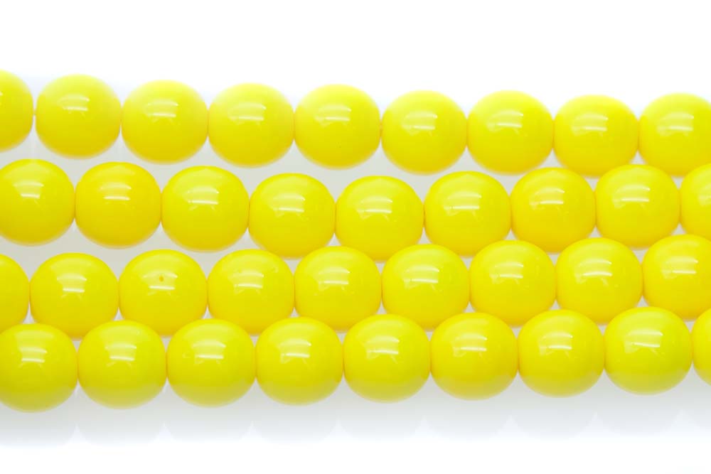 8RD122R: CZ Round Opaque Lemon Yellow 8mm - 25Pc