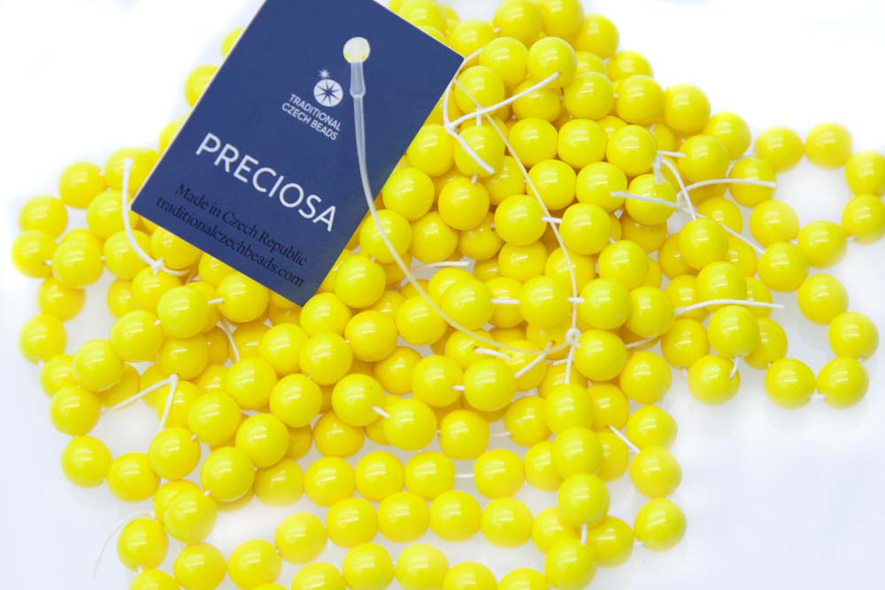 8RD122R: CZ Round Opaque Lemon Yellow 8mm - 25Pc