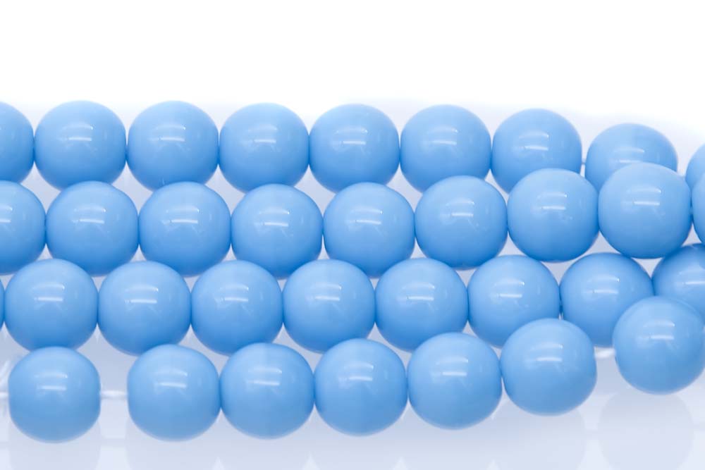 8RD164R: CZ Round Opaque Turquoise Blue 8mm - 25 Pc