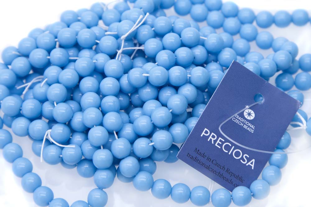 8RD164R: CZ Round Opaque Turquoise Blue 8mm - 25 Pc