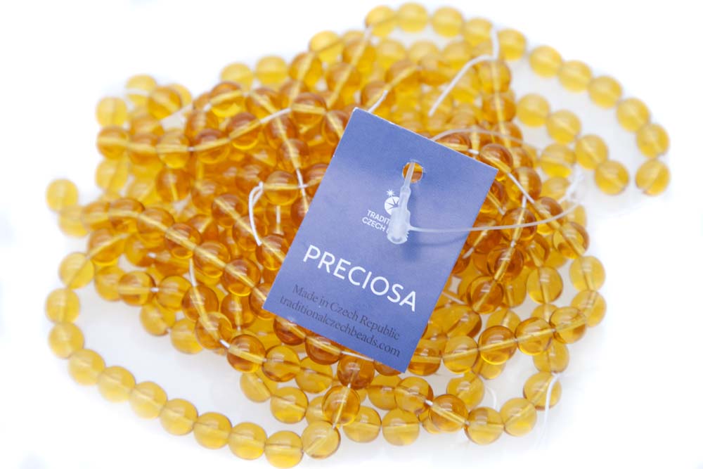 8RD254R: CZ Round Golden Topaz 8mm - 25Pc