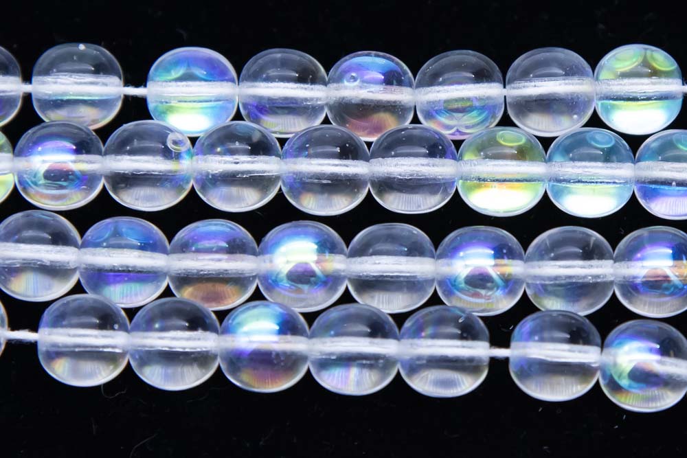 8RD512R: CZ Round Crystal Aurora Borealis 8mm - 25 Pc