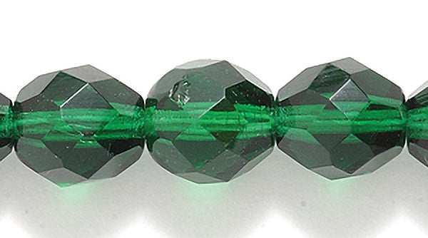 8FC284-D: CZ FACET RD TRANS DK Christmas Green 8mm 150PC