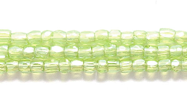 9SC381-P: CZ Seed Bead 3-cut Pale Green Luster 9/0 5HK