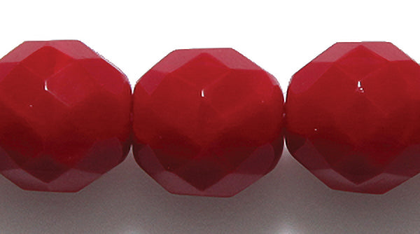 10FC146: CZ FACET RD Opaque DK Red 10mm-150PC