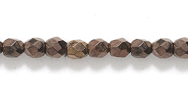 3FC556-C: CZ FACET RD Copper Finish Over Black 3mm-600PC