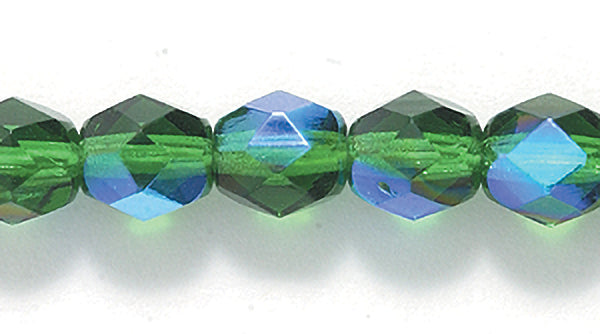 6FC584-D: CZ FACET RD Christmas Green AB 6MM-300PC