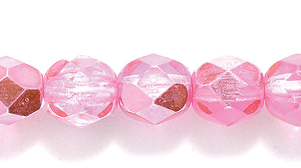 6FC893-FH: CZ FACET RD DK Pink Fuchsia Half Coated 6mm-400PC