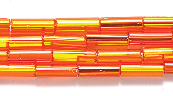 3BB434: CZ Bugle Silver Lined Orange #3 - 5HK