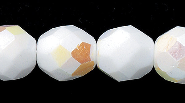 8FC511: CZ FACET RD Opaque Chalk White AB 8mm-200PC