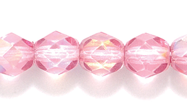 6FC594-AC: CZ FACET RD DK Rose Pink Coated AB 6mm 300PC