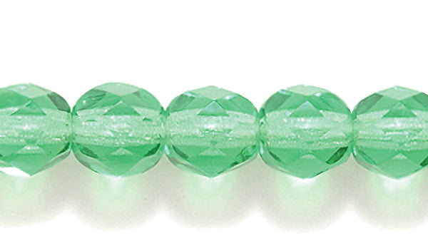 6FC284-D1: CZ FACET RD Christmas Green 6MM 400PC