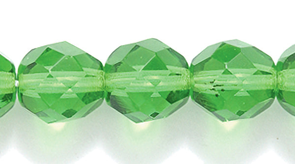 8FC282-A3: CZ FACET RD TRANS MED DK Apple Green 8mm-200PC